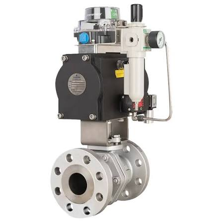 Pneumatic actuated industrial ball valve